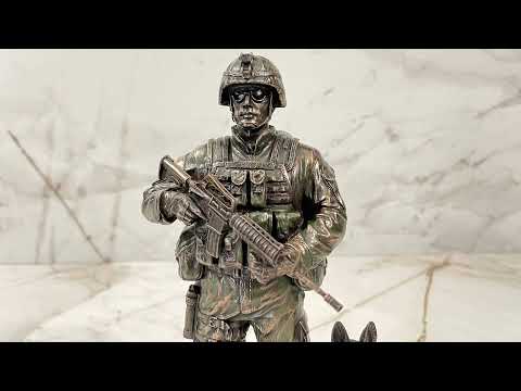 US Soldier and War Dog Statue Video