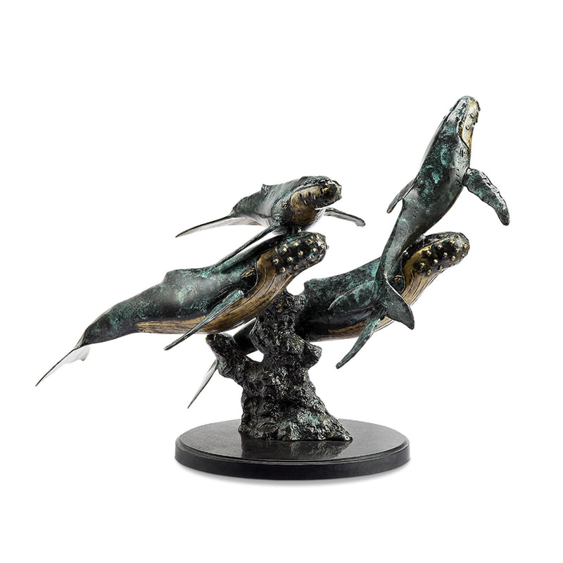 Humpback Whale Quartet Sculpture by San Pacific International/SPI Home