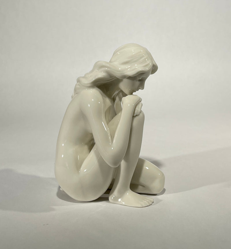 Sultry II- Female Nude Sculpture, Glazed Finish