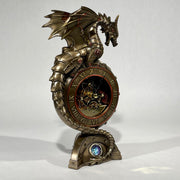 Steampunk Dragon Perching On Clock