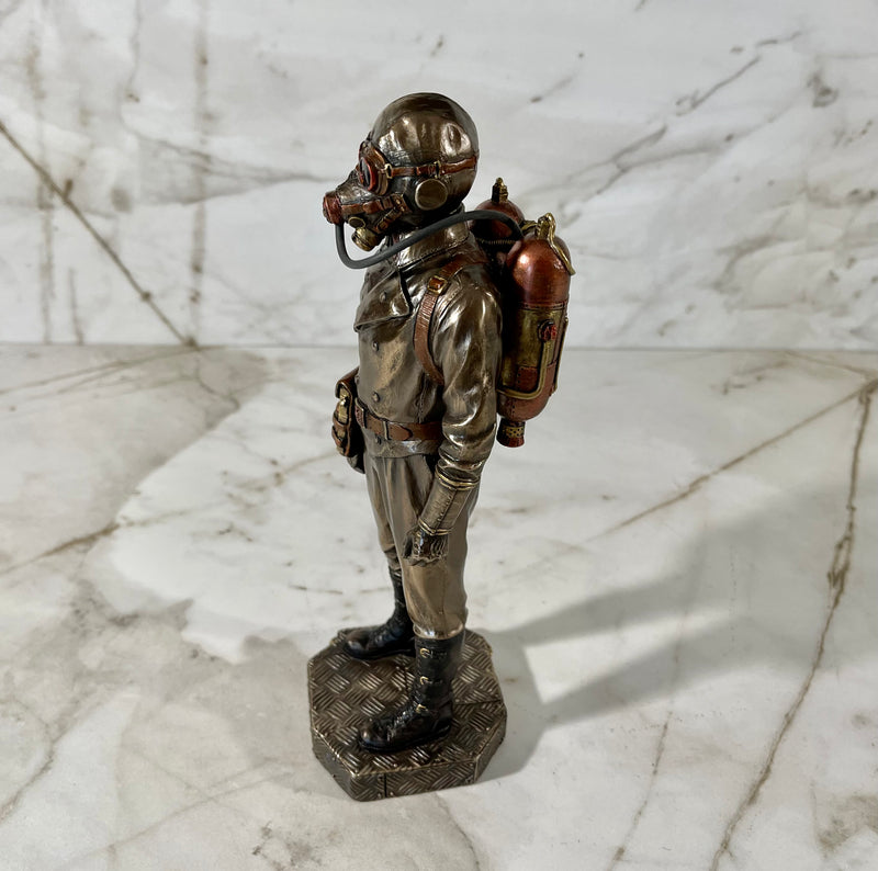 steampunk aeronaut statue