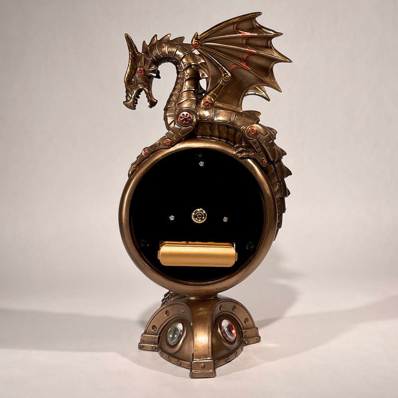 Steampunk Dragon Perching On Clock