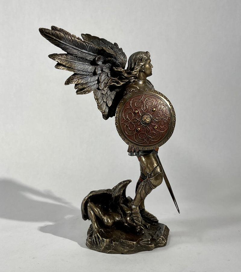 St. Michael Standing On Demon With Sword And Shield Statue