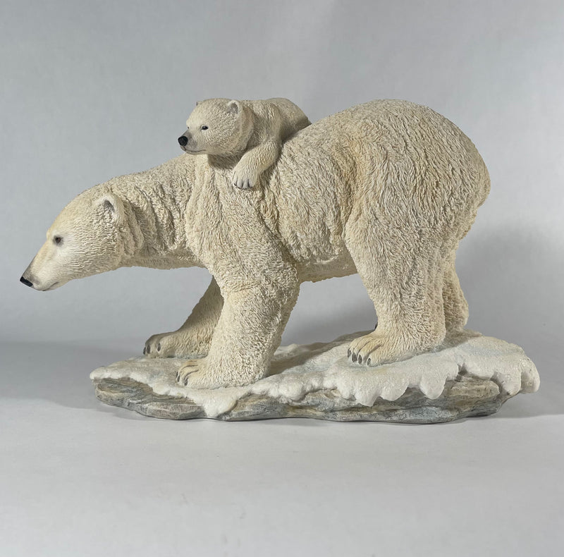 Polar Bear and Cub Statue