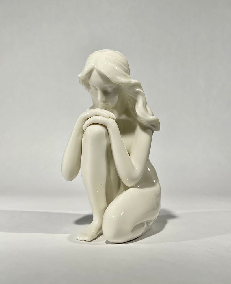 Sultry II- Female Nude Sculpture, Glazed Finish