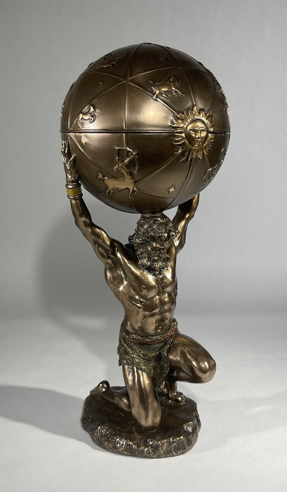 Atlas Holding Globe Trinket Box