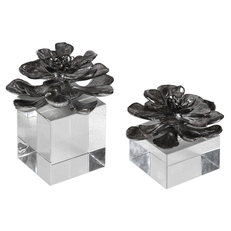 Indian Lotus Statues Set of 2