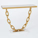 Industrial Chain Link Console Table Gold Finish