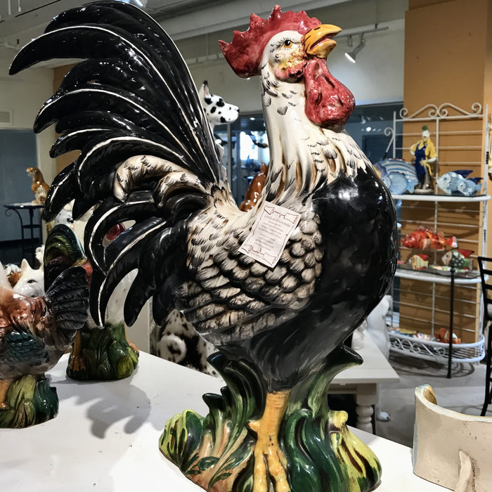 Italian Ceramic Rooster Sculpture