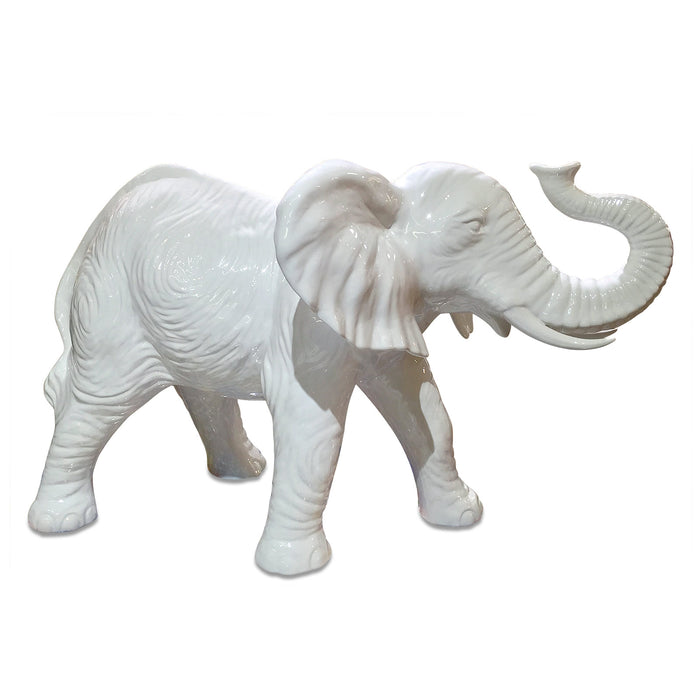 White Elephant Sculpture-Italian Ceramic