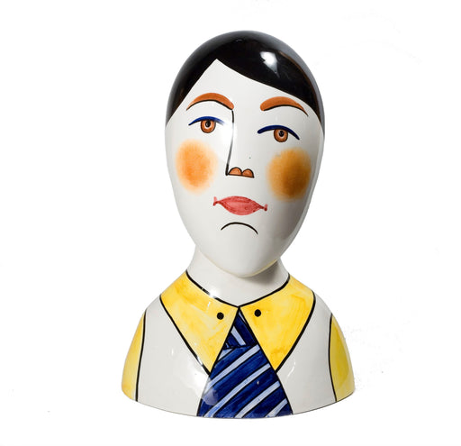 Egg Head Man Bust-Italian Ceramic