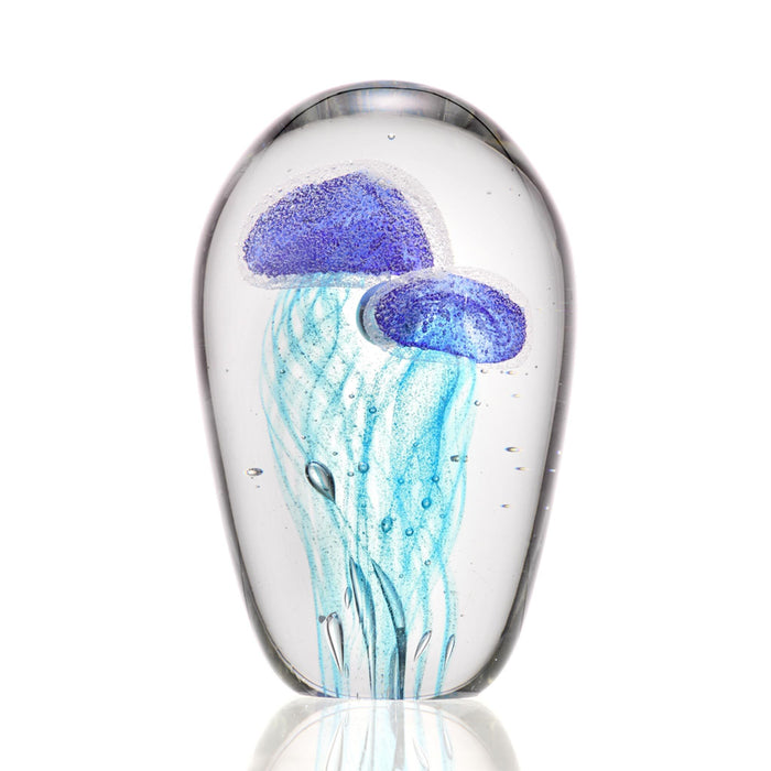 Jellyfish Duo Glass Figurine- Blue 4.5 inch by San Pacific International/SPI Home