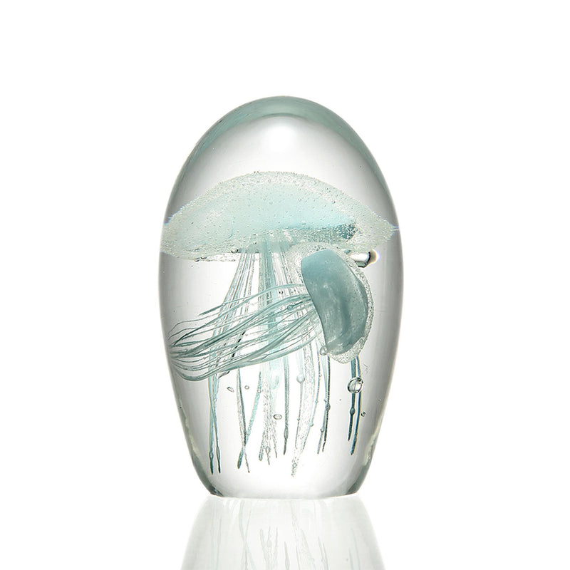 Jellyfish Duo Glass Figurine- Pale Green 4 inch by San Pacific International/SPI Home