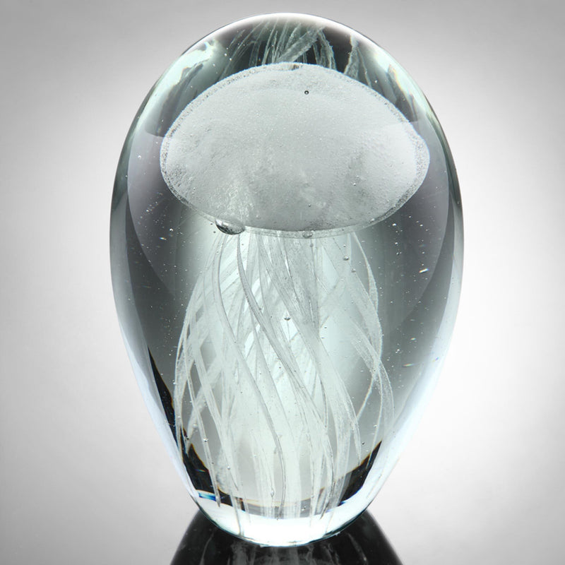 Jellyfish Statue-White Glass-Glow in the Dark by San Pacific International/SPI Home