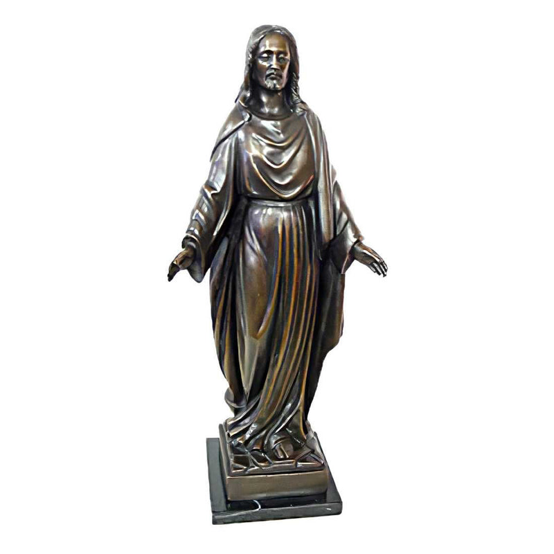Bronze Jesus on Marble Base Sculpture