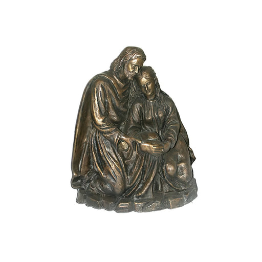 Joseph and Mary Sitting Bronze Sculpture