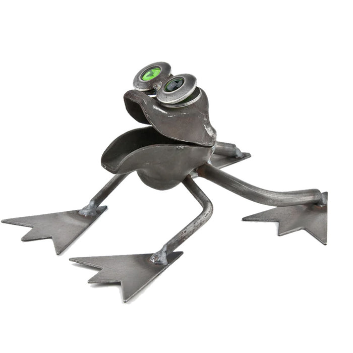 Handmade Metal Frog Sculpture by Yardbirds