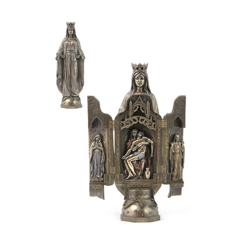 Lady Of Grace With Polyptych Sculpture Of Pieta