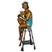 Lady on Stool Drinking Champagne Bronze Statue