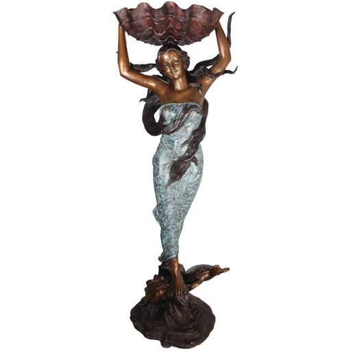 Lady with Shell Bronze Fountain