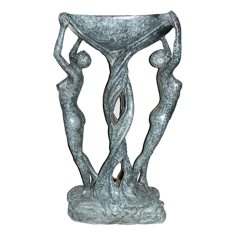 Bronze Deco Ladies with Bowl Fountain