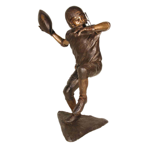 Boy Throwing Football Bronze Sculpture