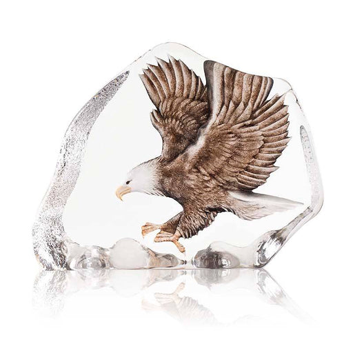Large Crystal Eagle in Flight Sculpture by Mats Jonasson
