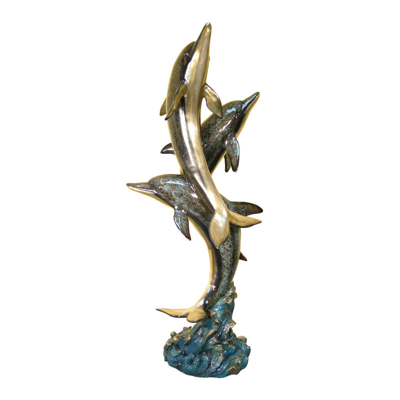 Large Dolphin Bronze Sculpture-76"H