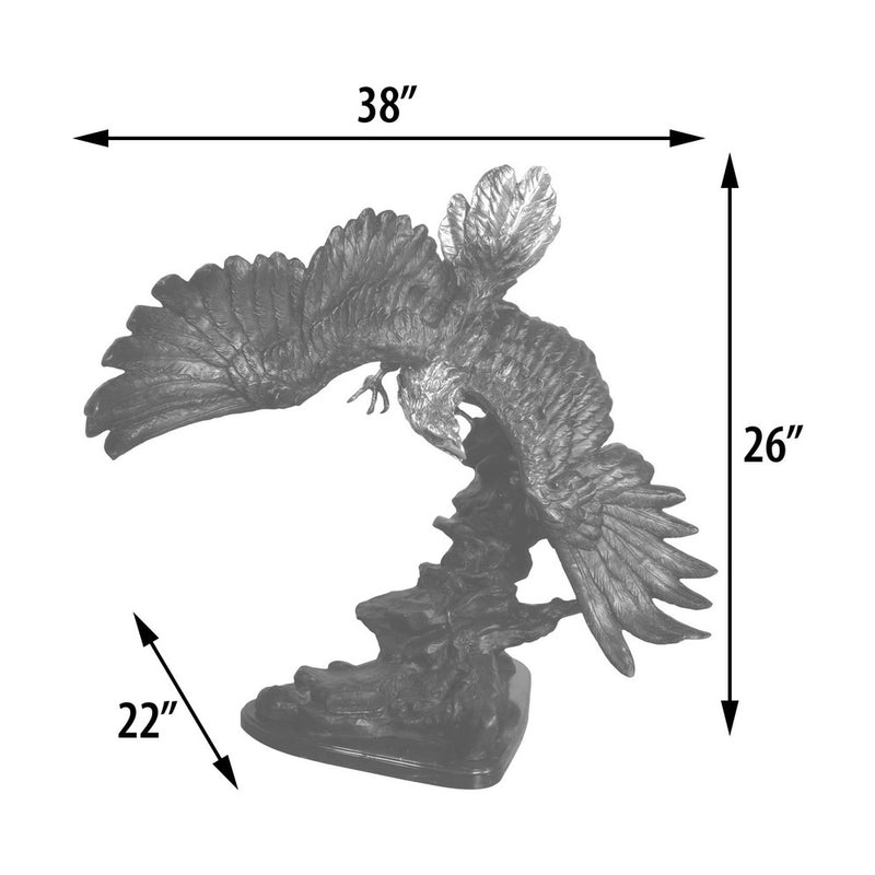 Bald Eagle in Flight Tabletop Bronze Sculpture