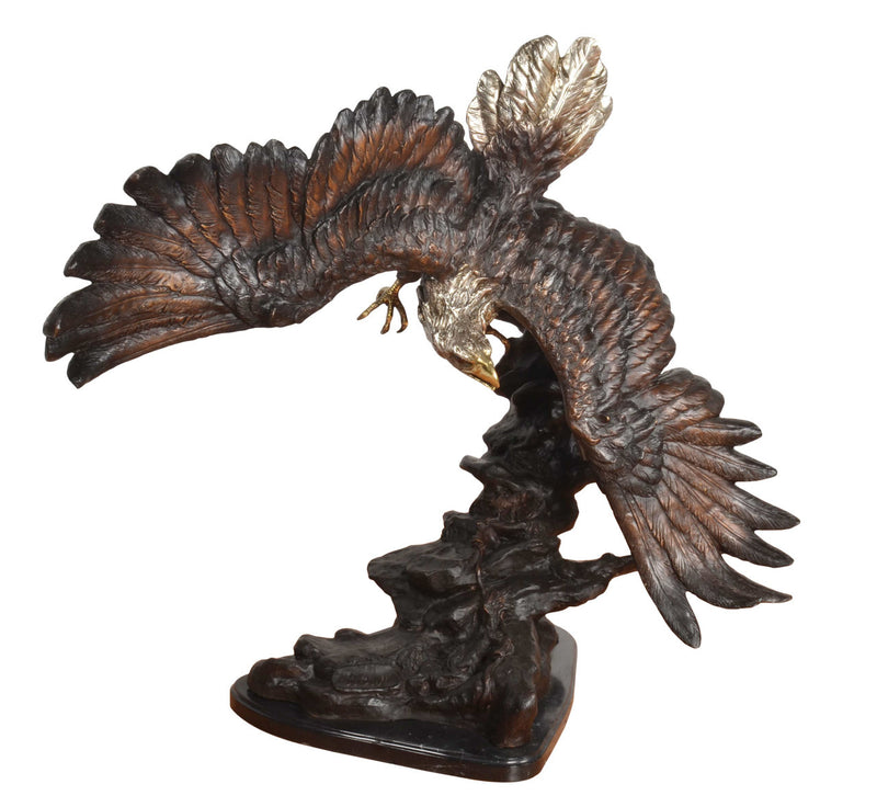 Bald Eagle in Flight Tabletop Bronze Sculpture