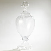 Large Spiral Glass Lidded Jar Art Glass 2