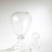 Large Spiral Glass Lidded Jar Art Glass 3