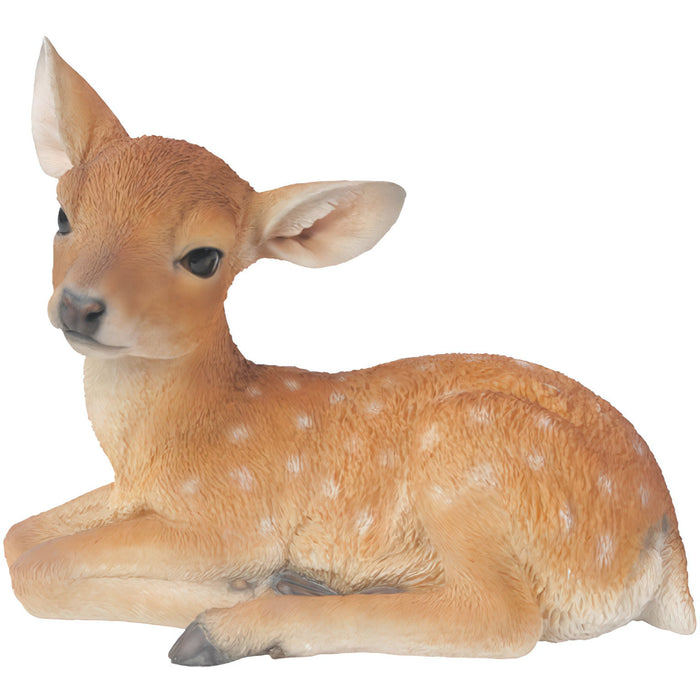 Laying Fawn Deer Statue 17.75 inch