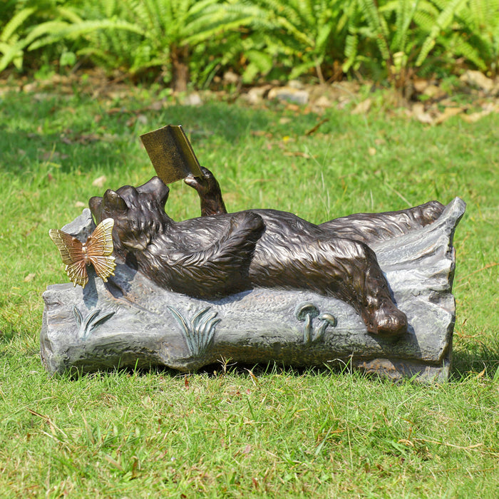 Lazy Reader Bear Garden Sculpture by San Pacific International/SPI Home