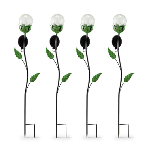 Leaf LED Light Garden Stakes, Set of 4 by San Pacific International/SPI Home