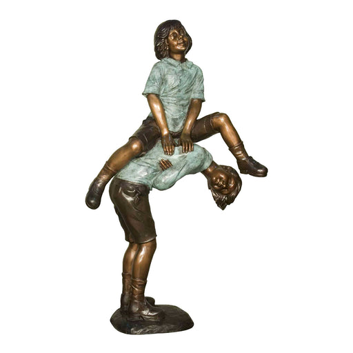 Leap Frog Boy & Girl Bronze Sculpture