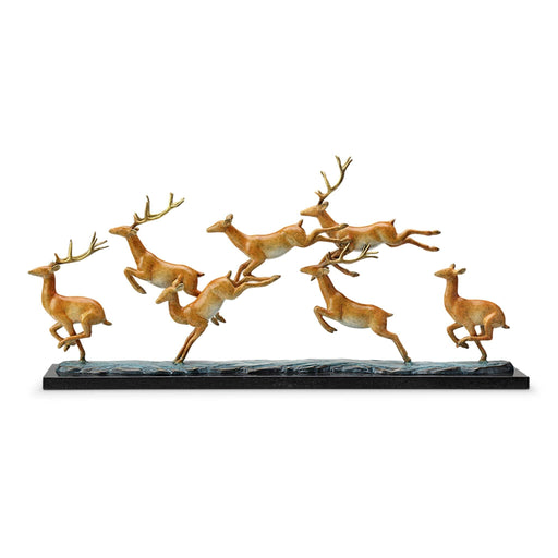 Leaping Deer Herd Sculpture