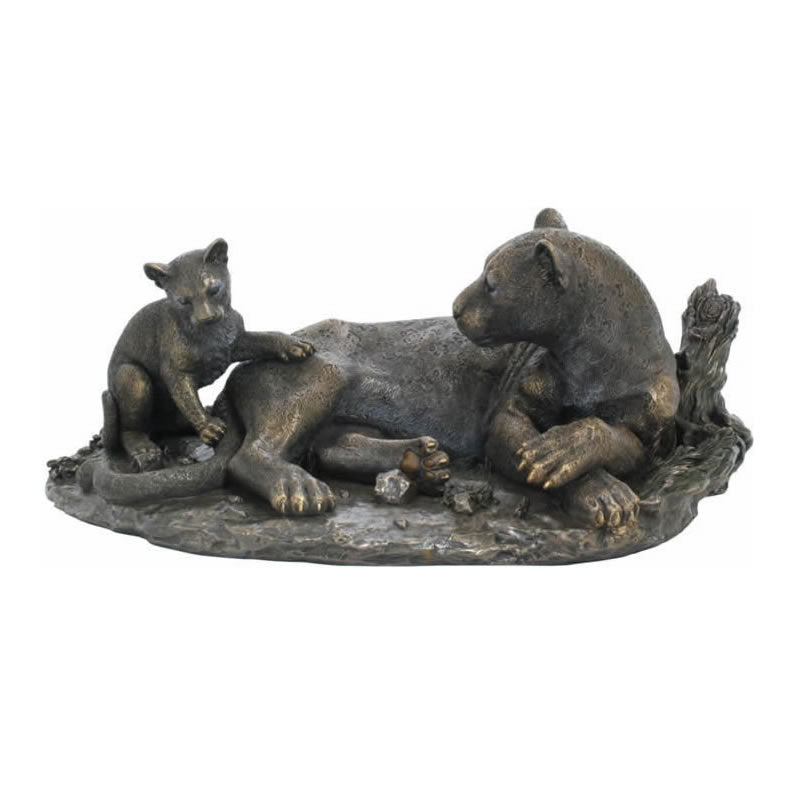 Leopard and Cub Sculpture