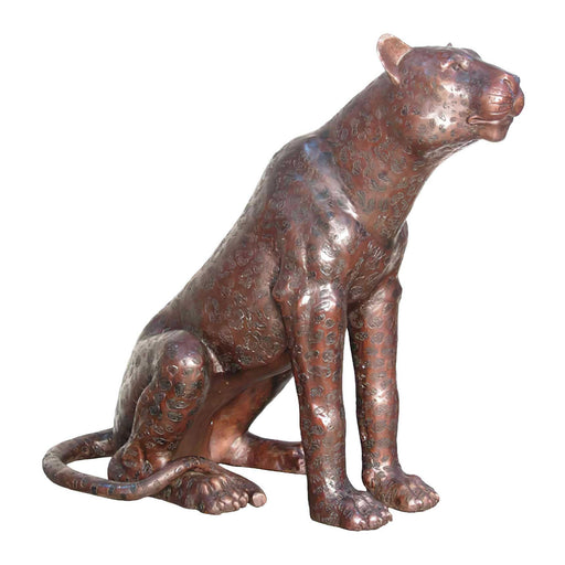 Sitting Cheetah Bronze Sculpture