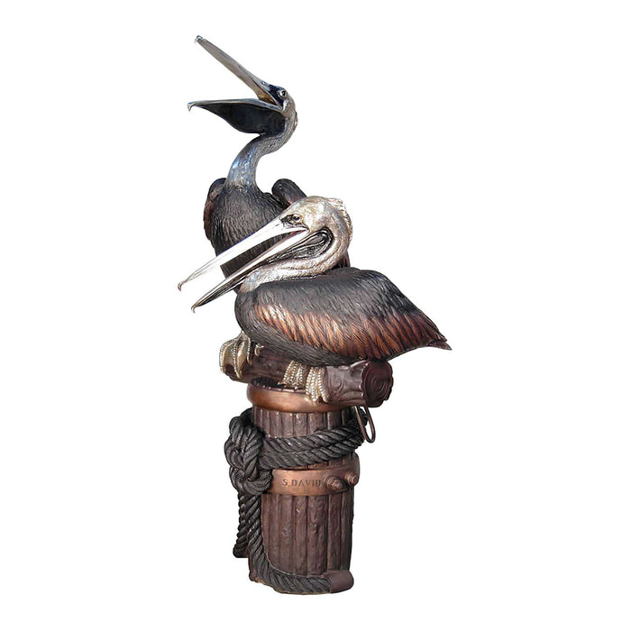 Bronze Pelicans Sculpture
