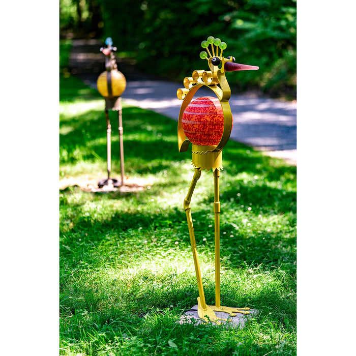 Lighted Heron Garden Sculpture