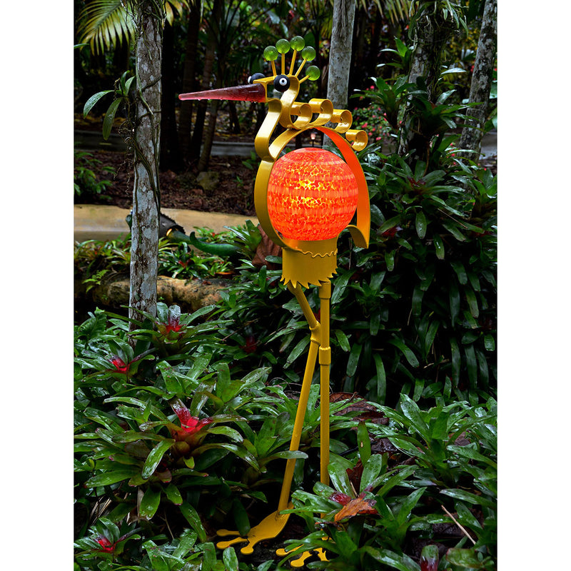 Lighted Heron Garden Statue