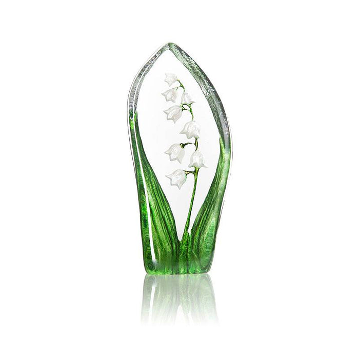Lily of the Valley Crystal Flower Statue by Mats Jonasson