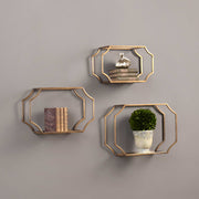 Lindee Gold Iron Wall Shelves Set of 3