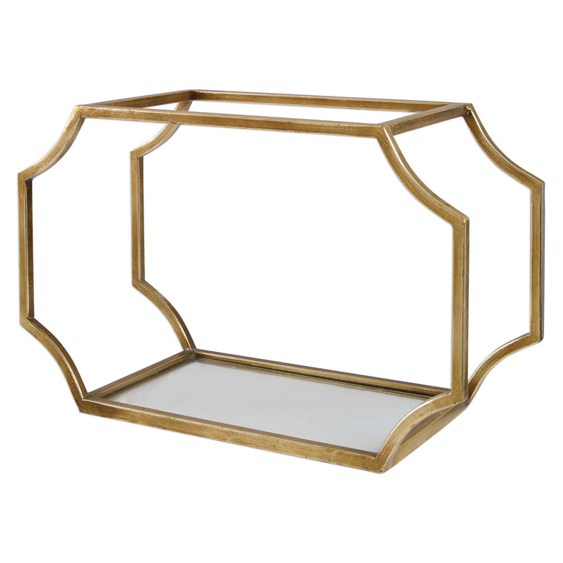 Lindee Gold Iron Wall Shelves Set