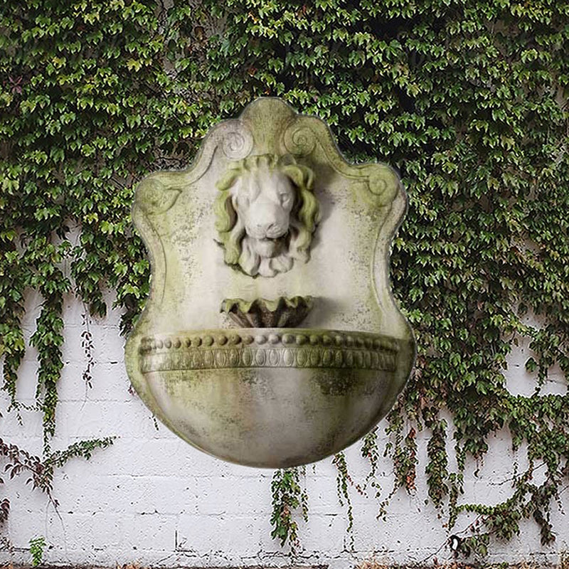 Lion and Shell Wall Fountain