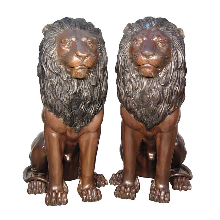 Bronze Lions Statues for Entrance Entry Way