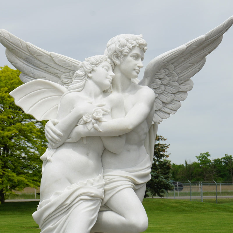 Large Love & Psyche Marble Sculpture