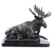 Lying Moose Bronze Sculpture