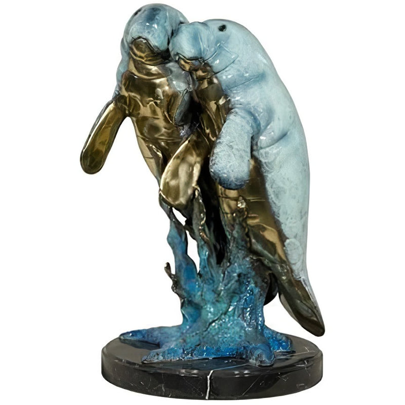 Manatee Duo Bronze Statue